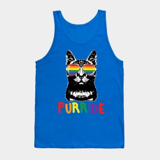 Purride LGBT Gay Pride Cat Lover Kitty Tank Top